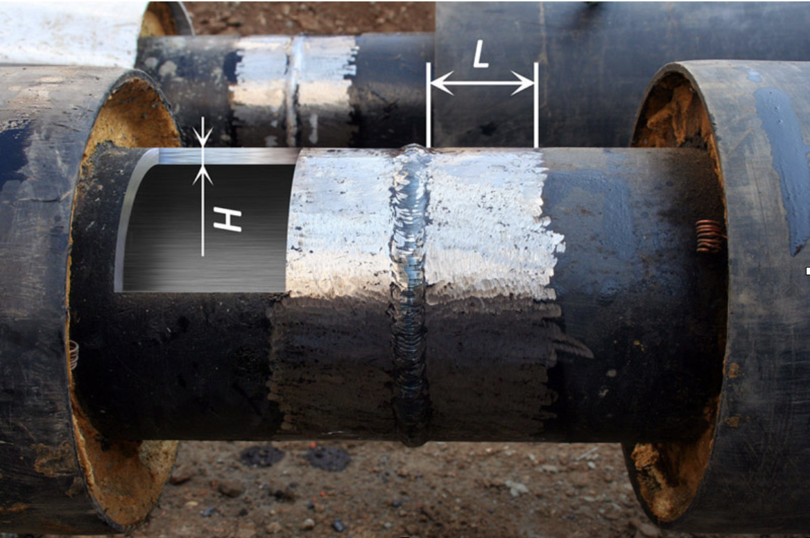 Определение протяженности зоны перемещения преобразователя в ультразвуковом контроле